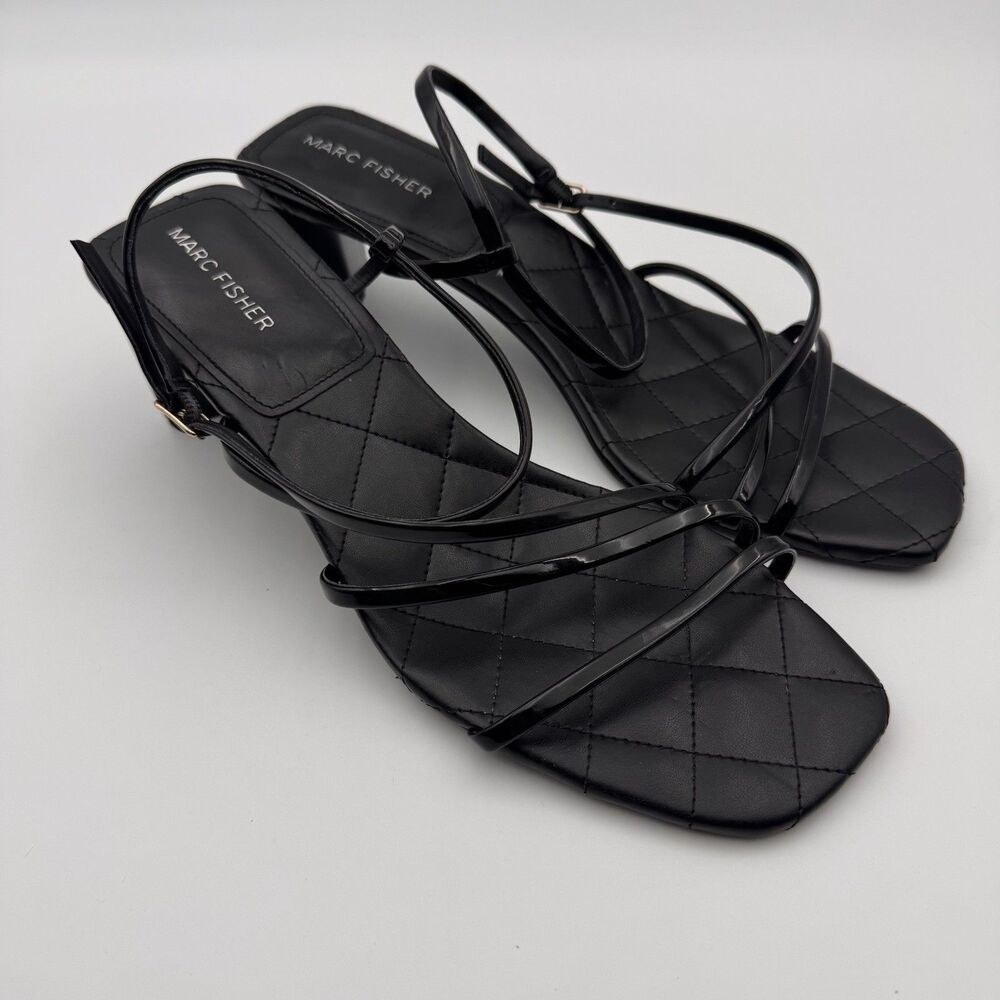 Marc Fisher Women's Hamora Black Strappy Heels Sandals Size 10M